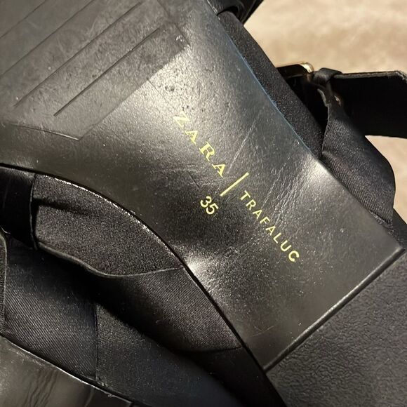 Zara Trafaluc Gothic Ballerina Flats with Ankle Straps - Picture 6 of 10